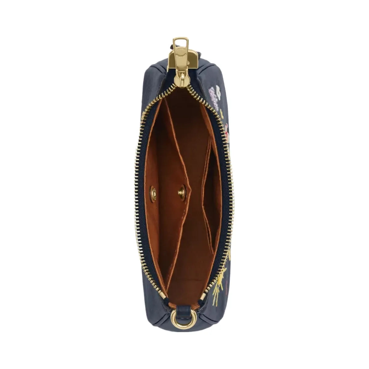 Coach Teri Mini Crossbody Bag With Embroidery in Gold Dark Denim