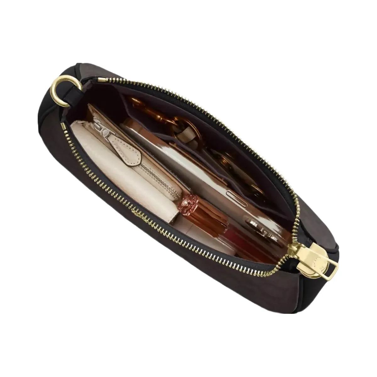 Coach Teri Shoulder Bag In Signature Canvas in Gold Walnut Black