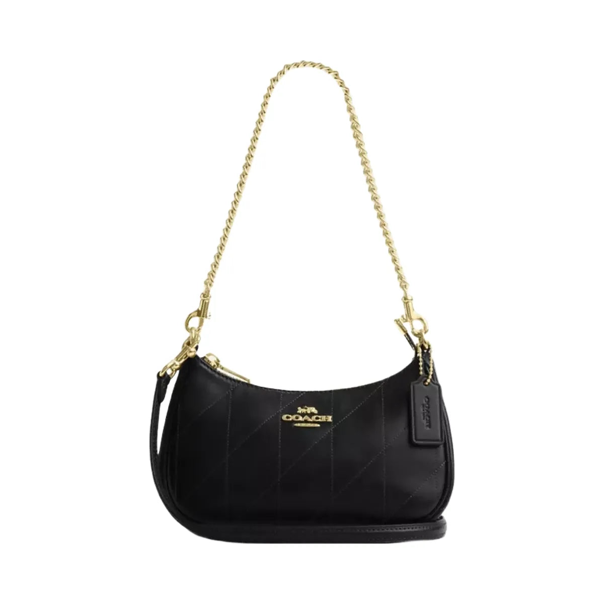Coach Teri Mini Crossbody Bag With Quilting in Gold Black