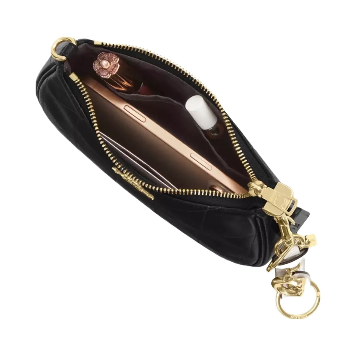 Coach Teri Mini Crossbody Bag With Quilting in Gold Black