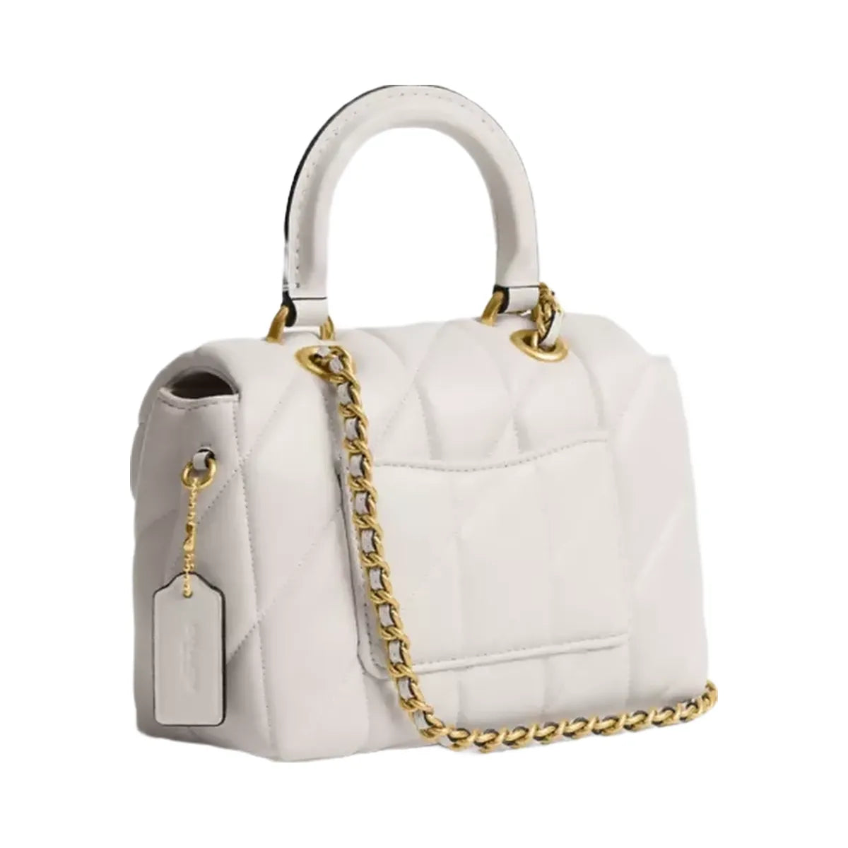 Coach Tabby Top Handle Bag With Quilting in Brass Chalk