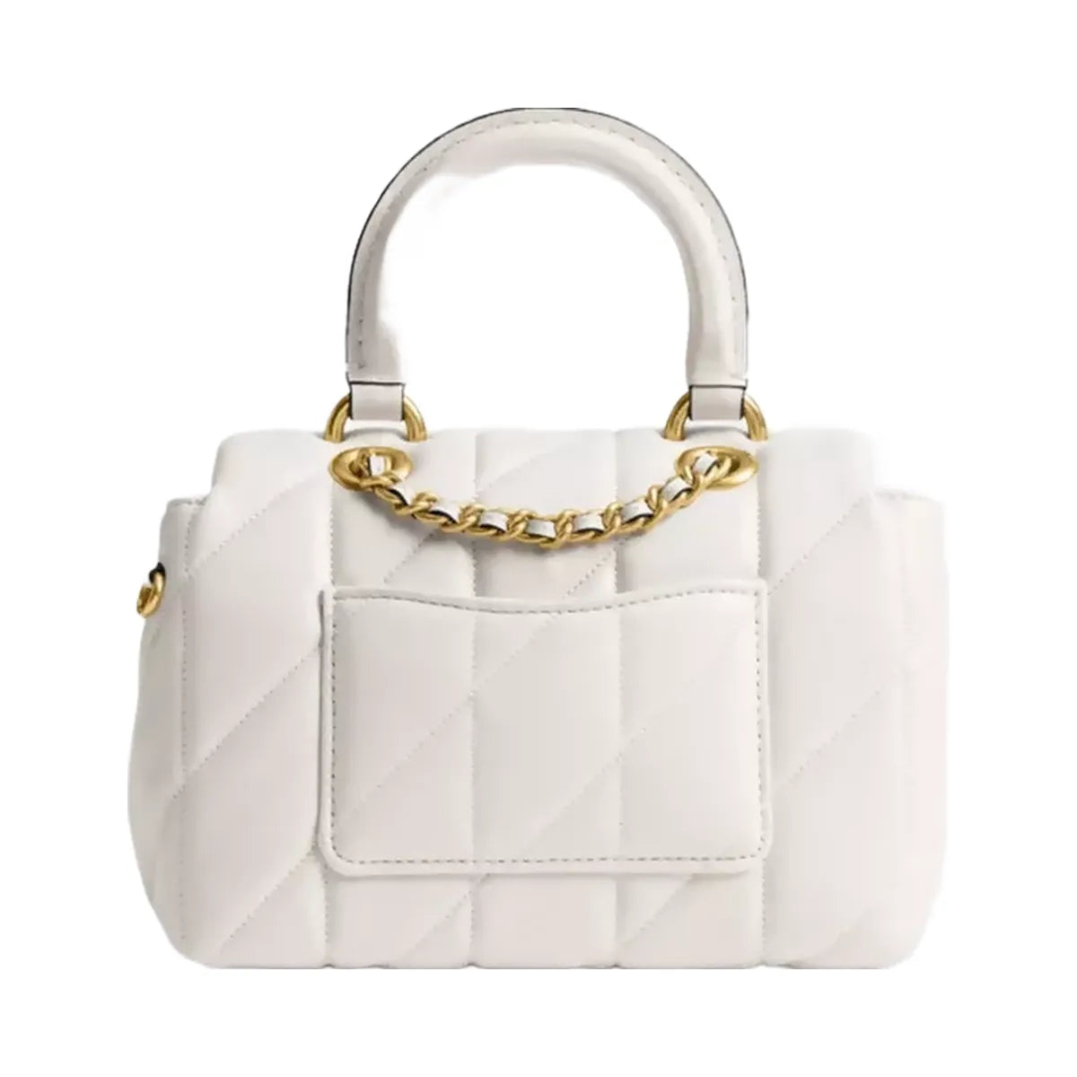Coach Tabby Top Handle Bag With Quilting in Brass Chalk