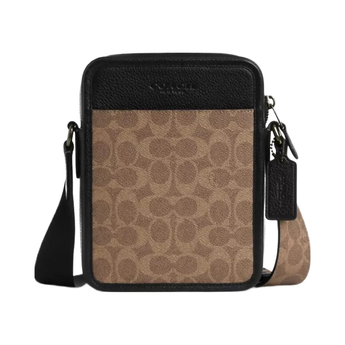 Coach Sullivan Crossbody Bag In Signature Canvas in Gunmetal Tan Black