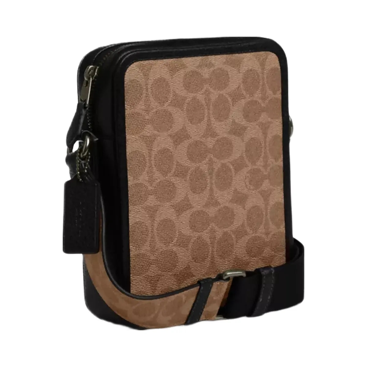 Coach Sullivan Crossbody Bag In Signature Canvas in Gunmetal Tan Black