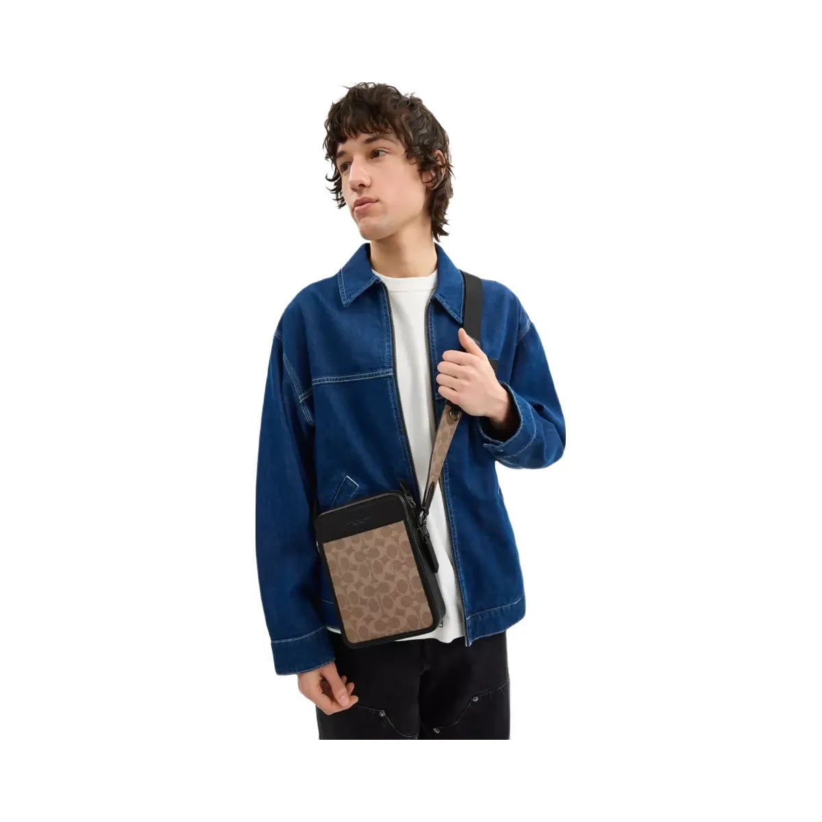 Coach Sullivan Crossbody Bag In Signature Canvas in Gunmetal Tan Black