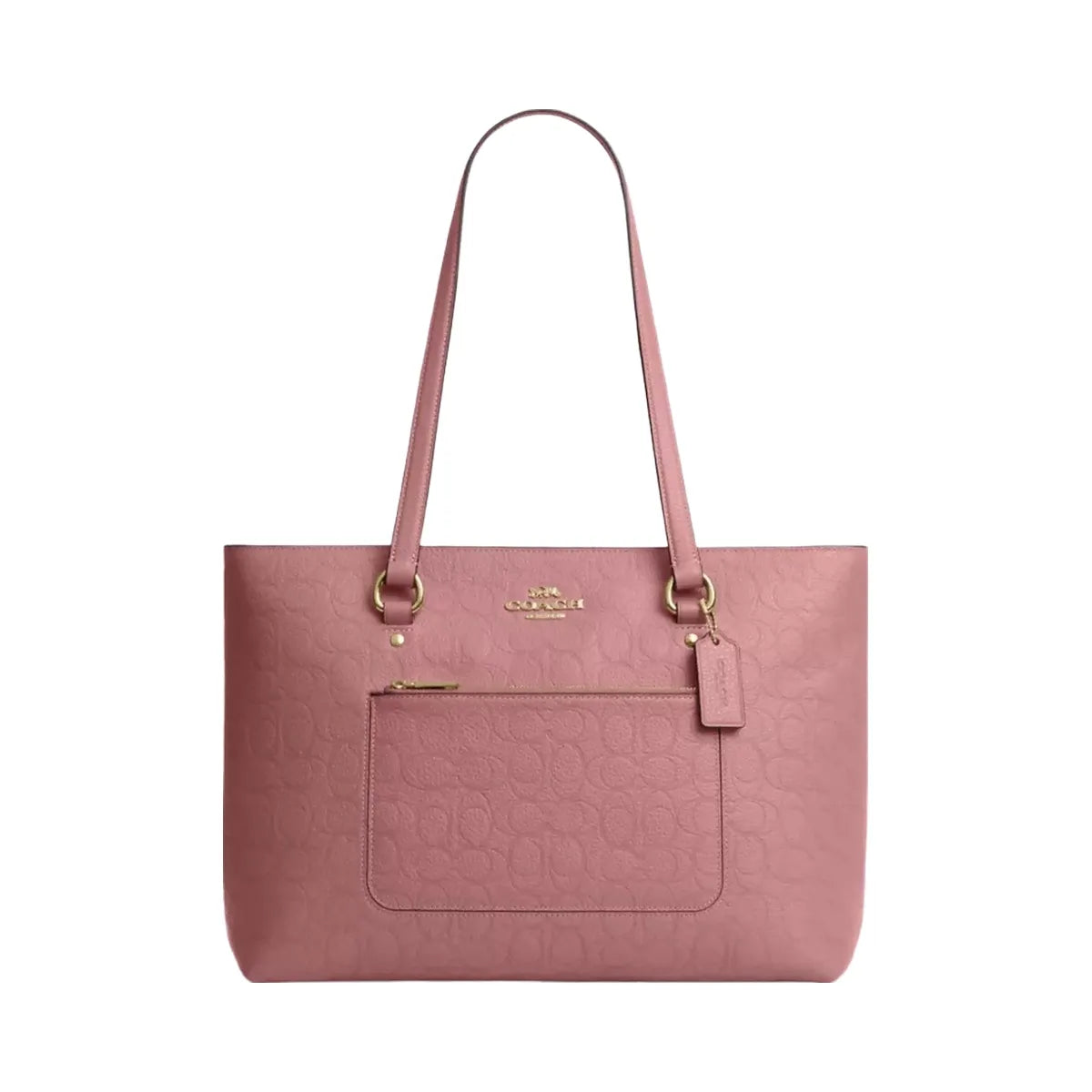 Coach Station Tote Bag In Signature Leather in Gold Peony