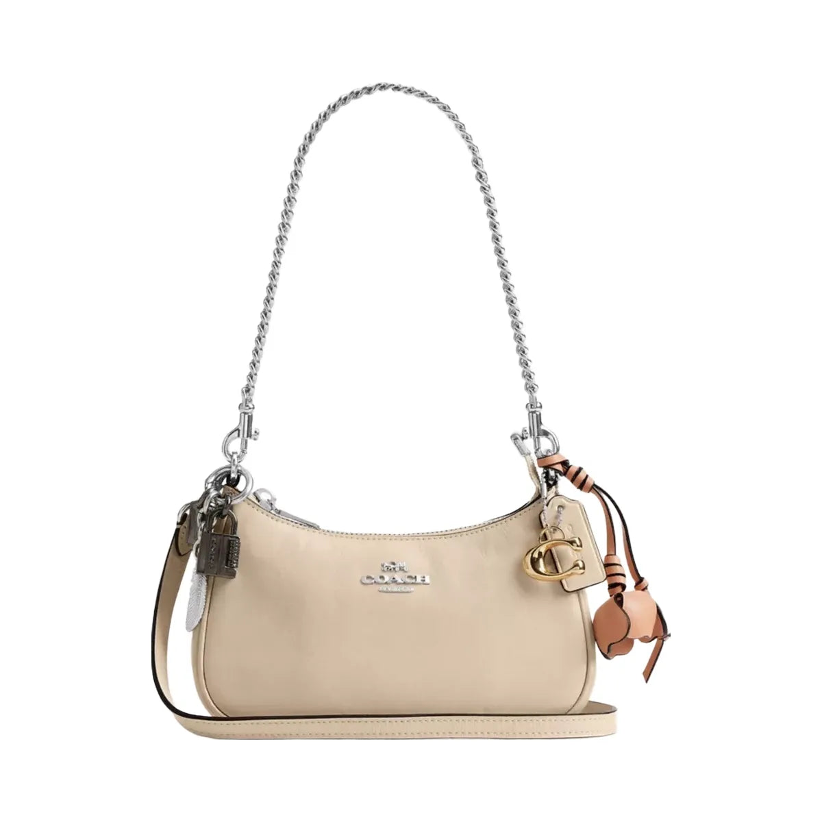 Coach Teri Mini Crossbody Bag With Charms in Silver Ivory
