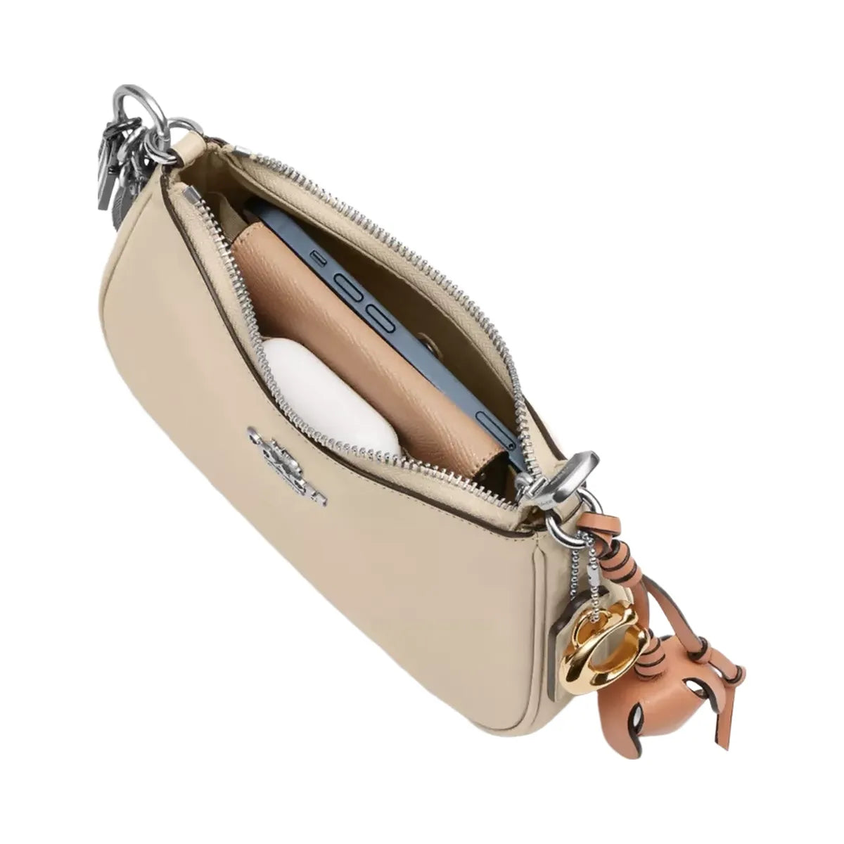 Coach Teri Mini Crossbody Bag With Charms in Silver Ivory