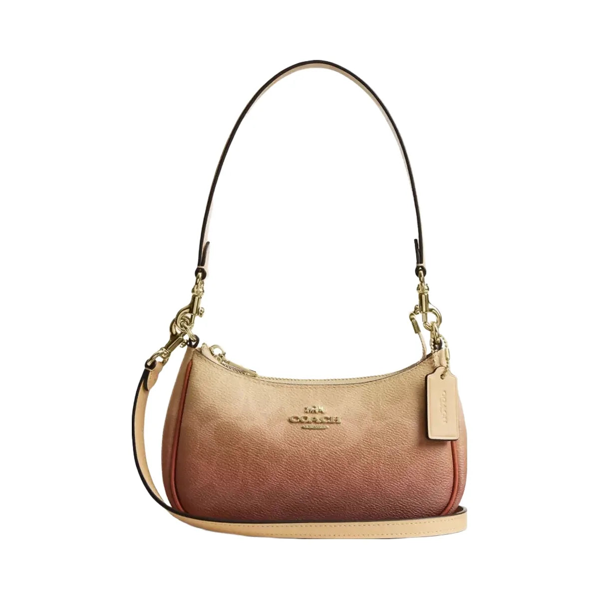 Coach Teri Mini Crossbody Bag In Ombre Signature Canvas in Gold Sunset