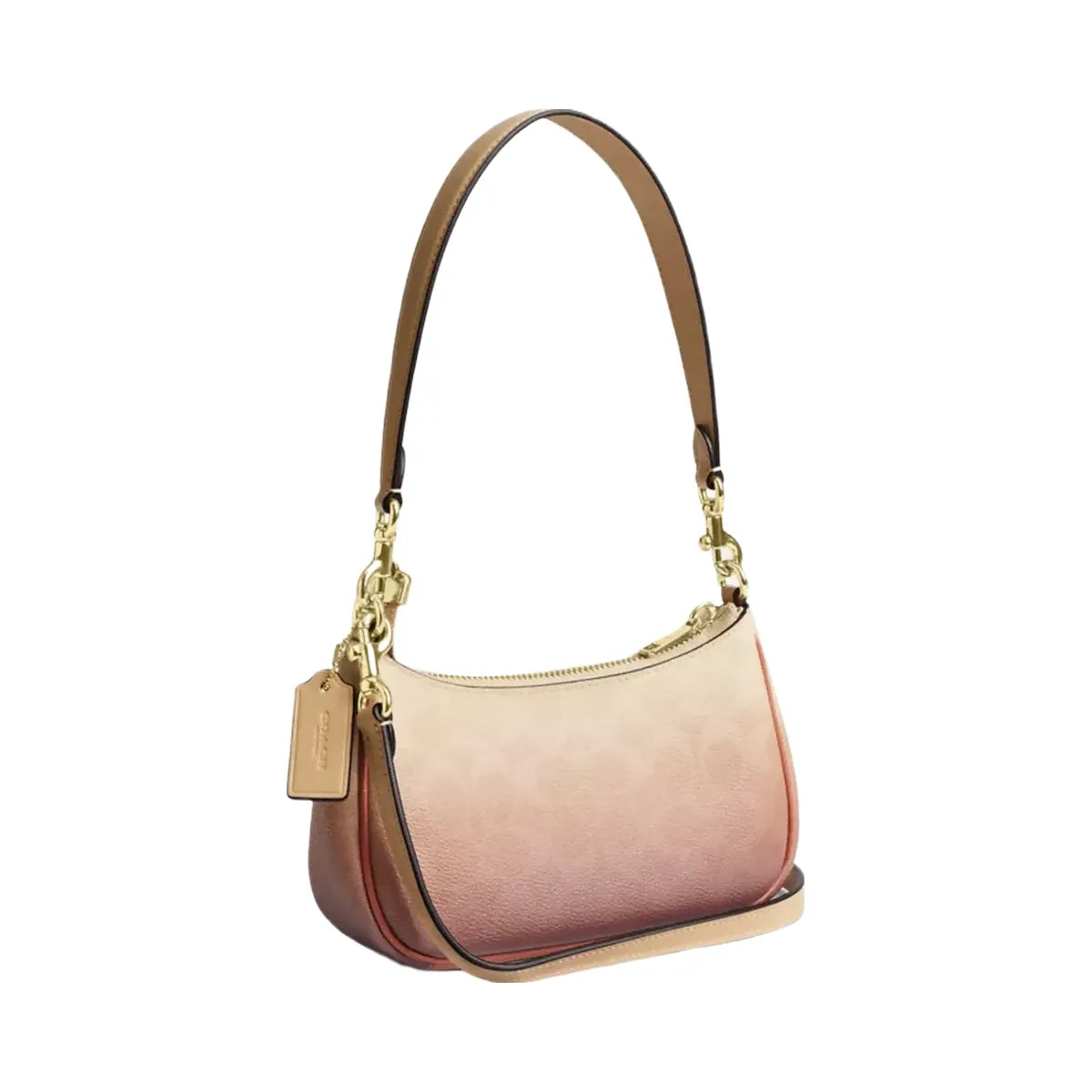 Coach Teri Mini Crossbody Bag In Ombre Signature Canvas in Gold Sunset