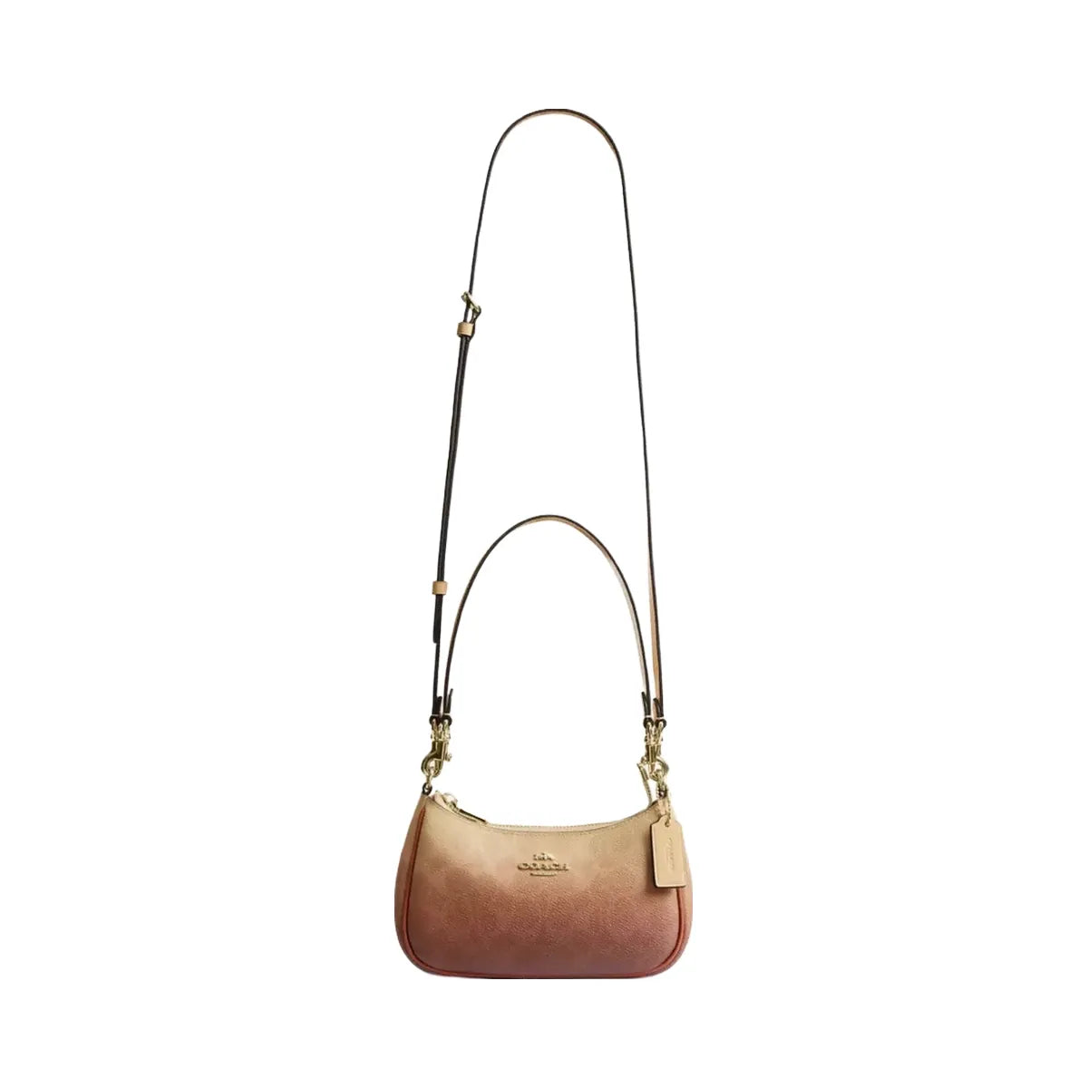 Coach Teri Mini Crossbody Bag In Ombre Signature Canvas in Gold Sunset