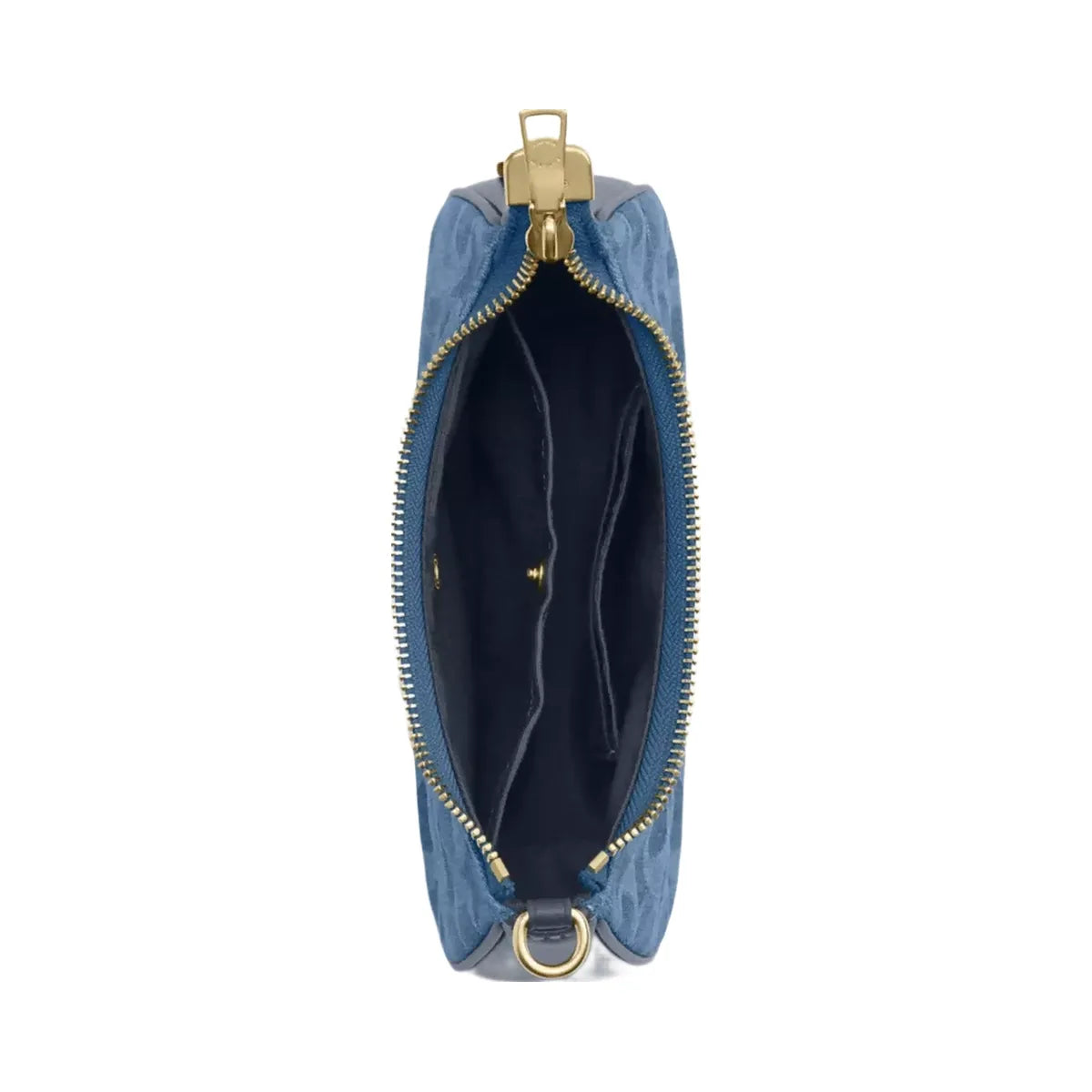 Coach Teri Mini Crossbody Bag In Signature Denim in Gold Indigo