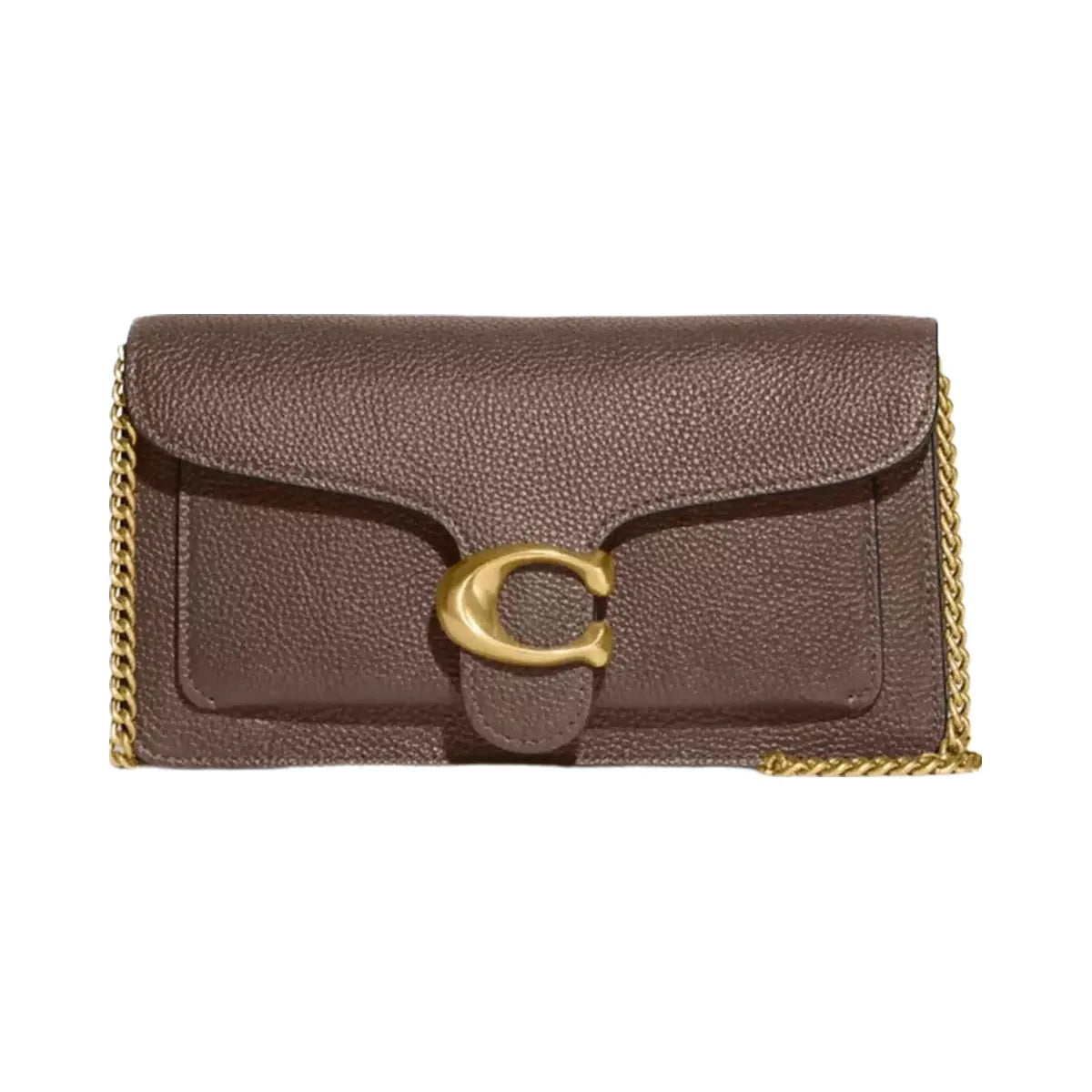 Coach Tabby Chain Clutch in Brass Dark Stone