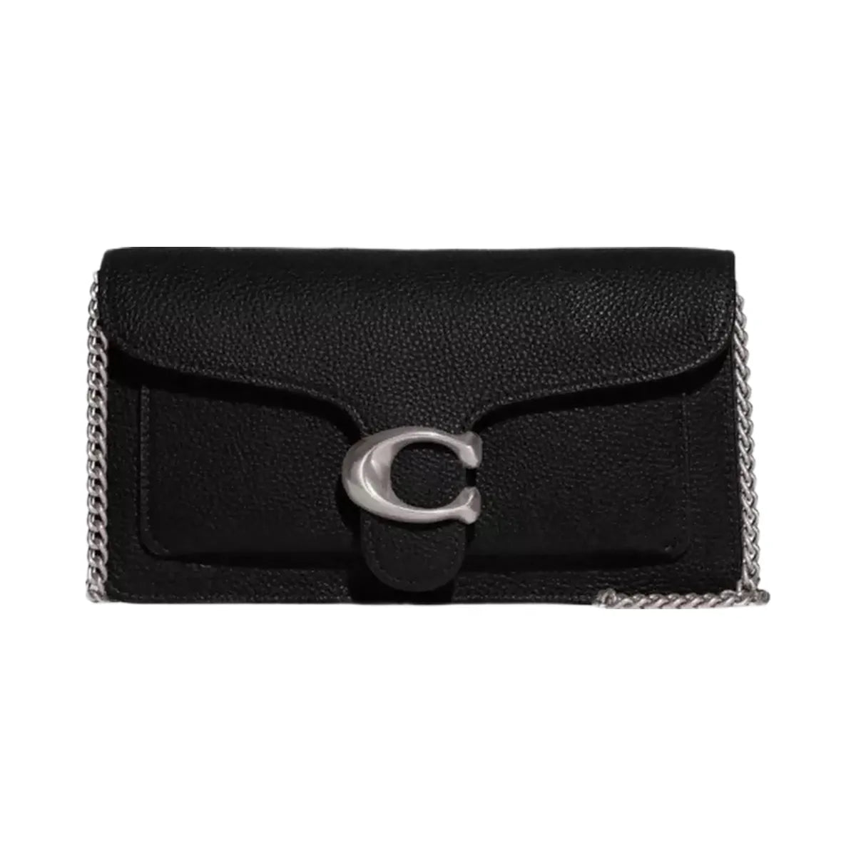 Coach Tabby Chain Clutch in Silver Black