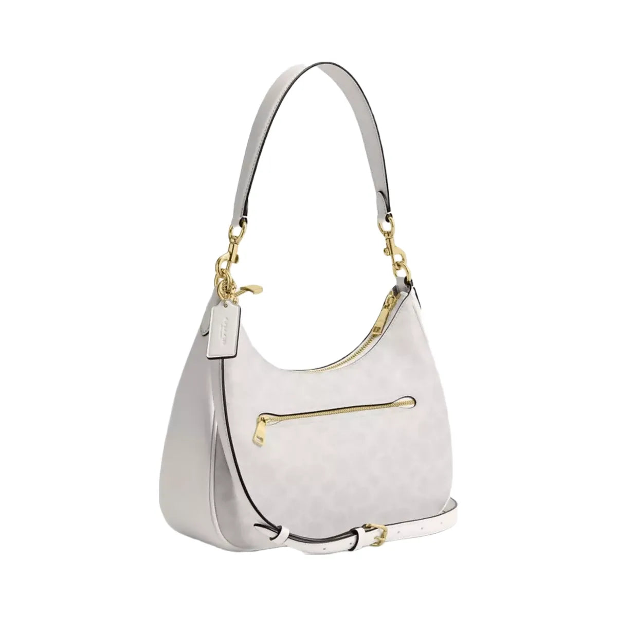 Coach Teri Hobo Bag In Signature Canvas in Gold White Chalk