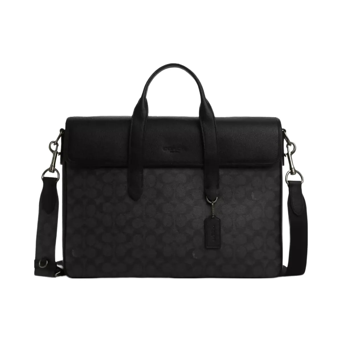 Coach Sullivan Portfolio Brief In Signature Canvas in Gunmetal Charcoal Black
