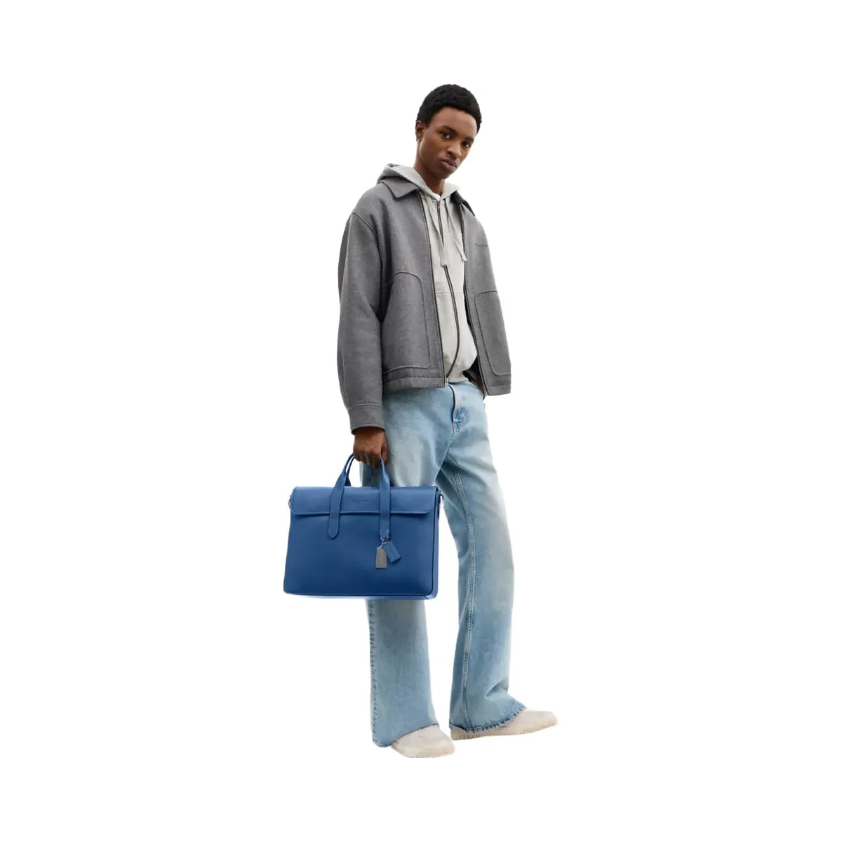 Coach Sullivan Portfolio Brief in Silver True Blue