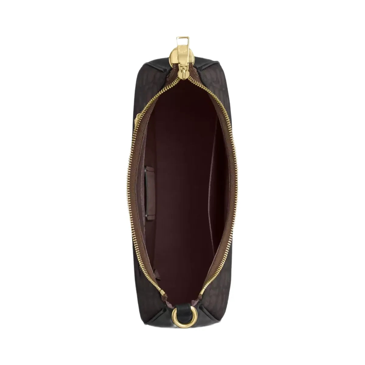 Coach Teri Hobo Bag In Signature Canvas in Gold Walnut Black