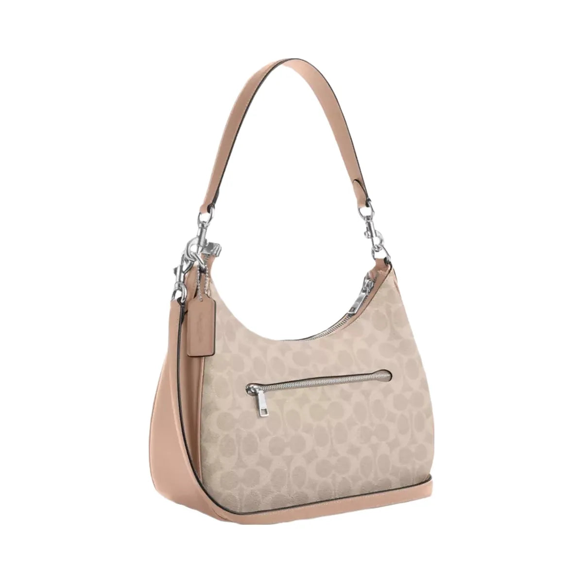 Coach Teri Hobo Bag In Signature Canvas in Silver Sand Taupe