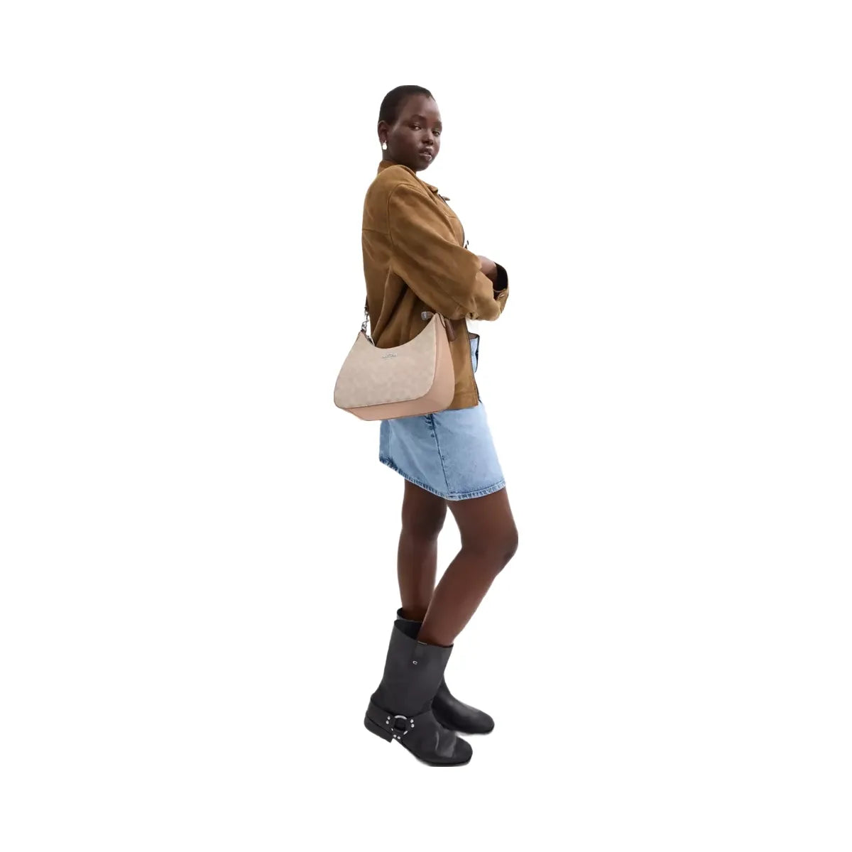Coach Teri Hobo Bag In Signature Canvas in Silver Sand Taupe