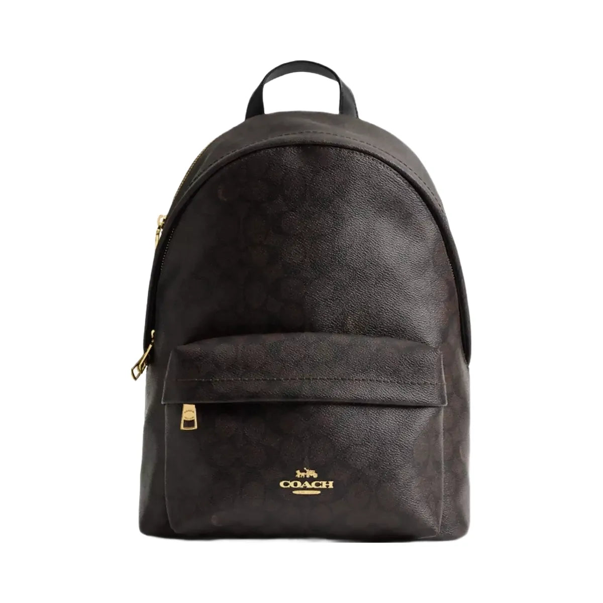 Coach Taylor Small Backpack In Signature Canvas in Gold Walnut Black