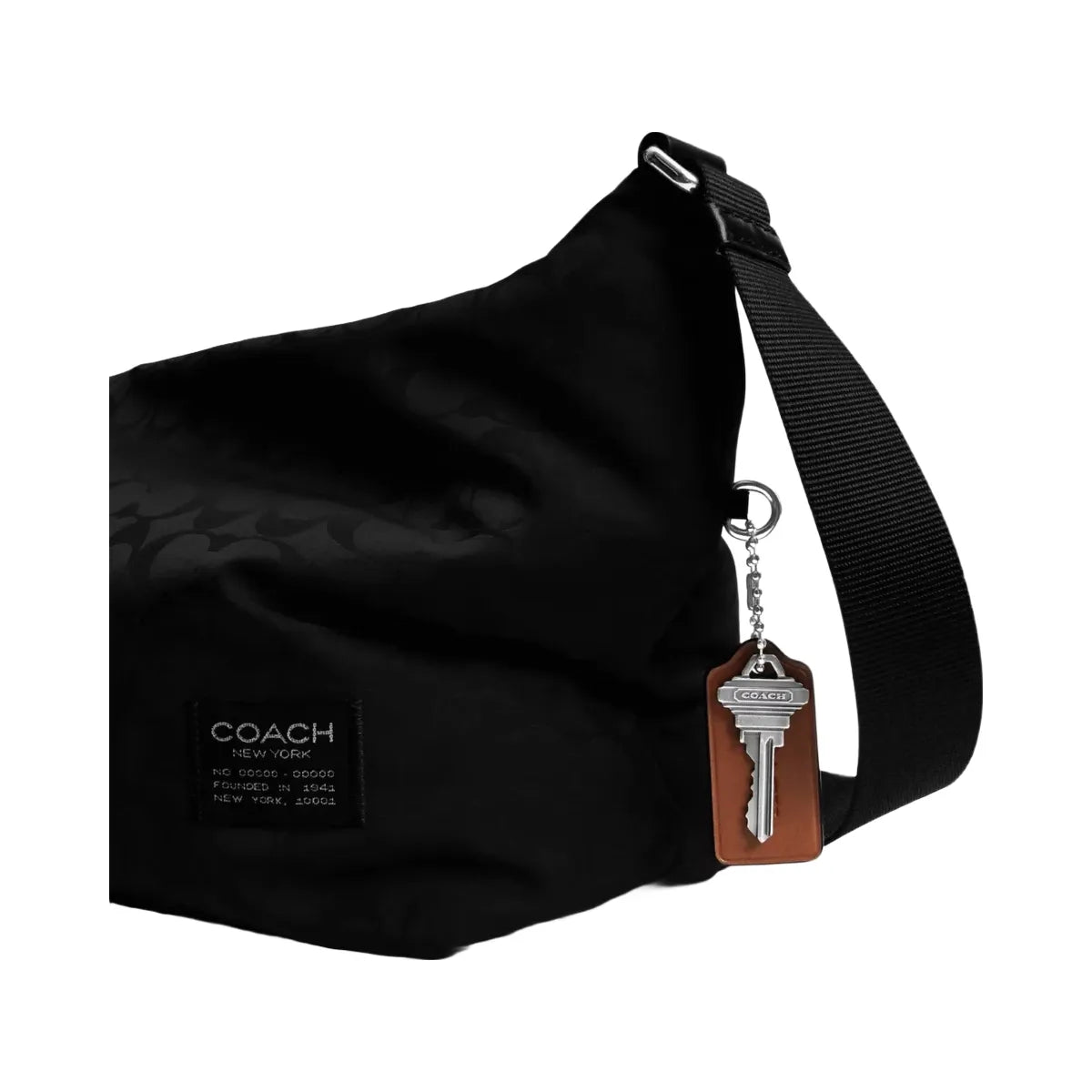 Coach Leo Crossbody In Signature Nylon in Black