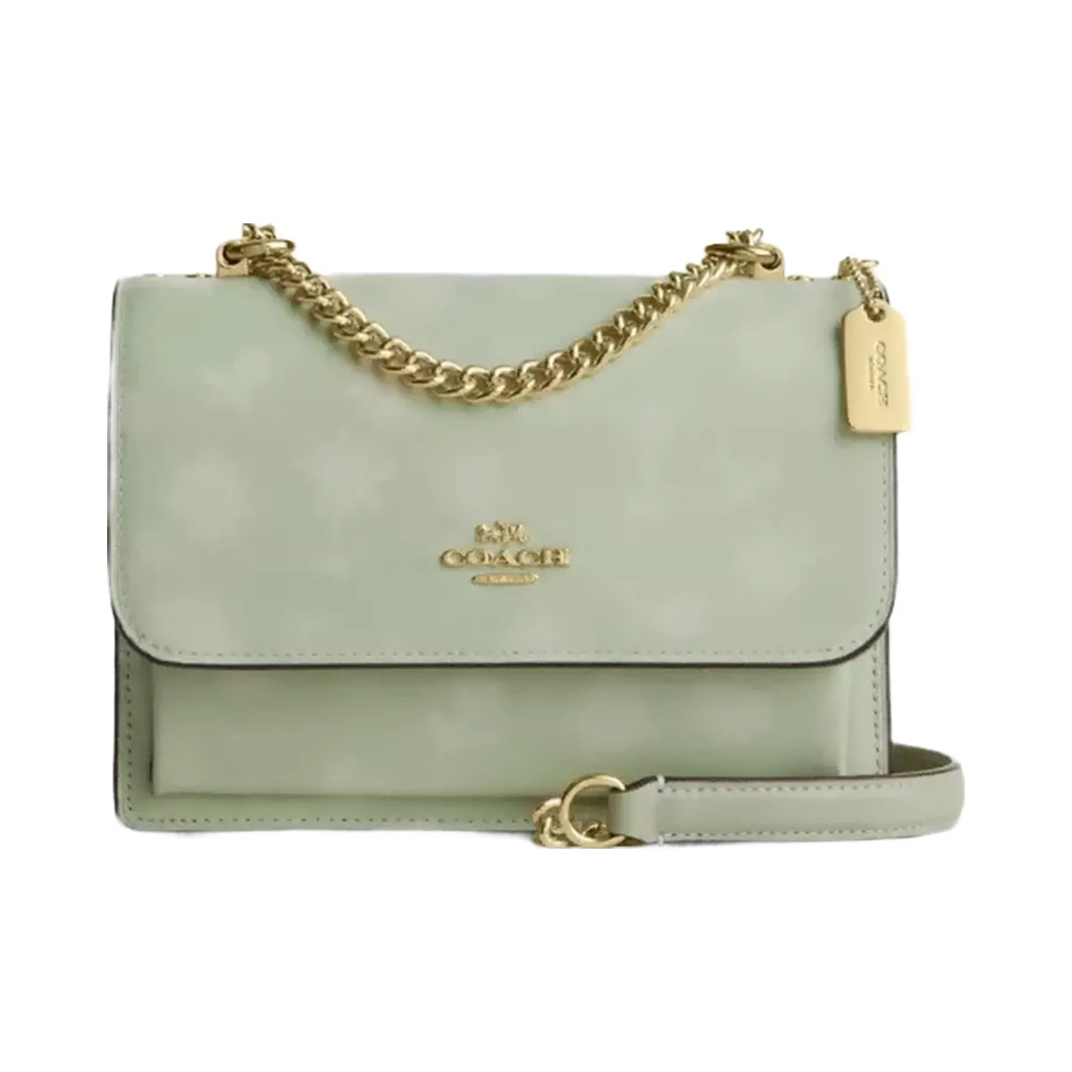 Coach Mini Klare Crossbody Bag With Floral Print in Gold Pale Green