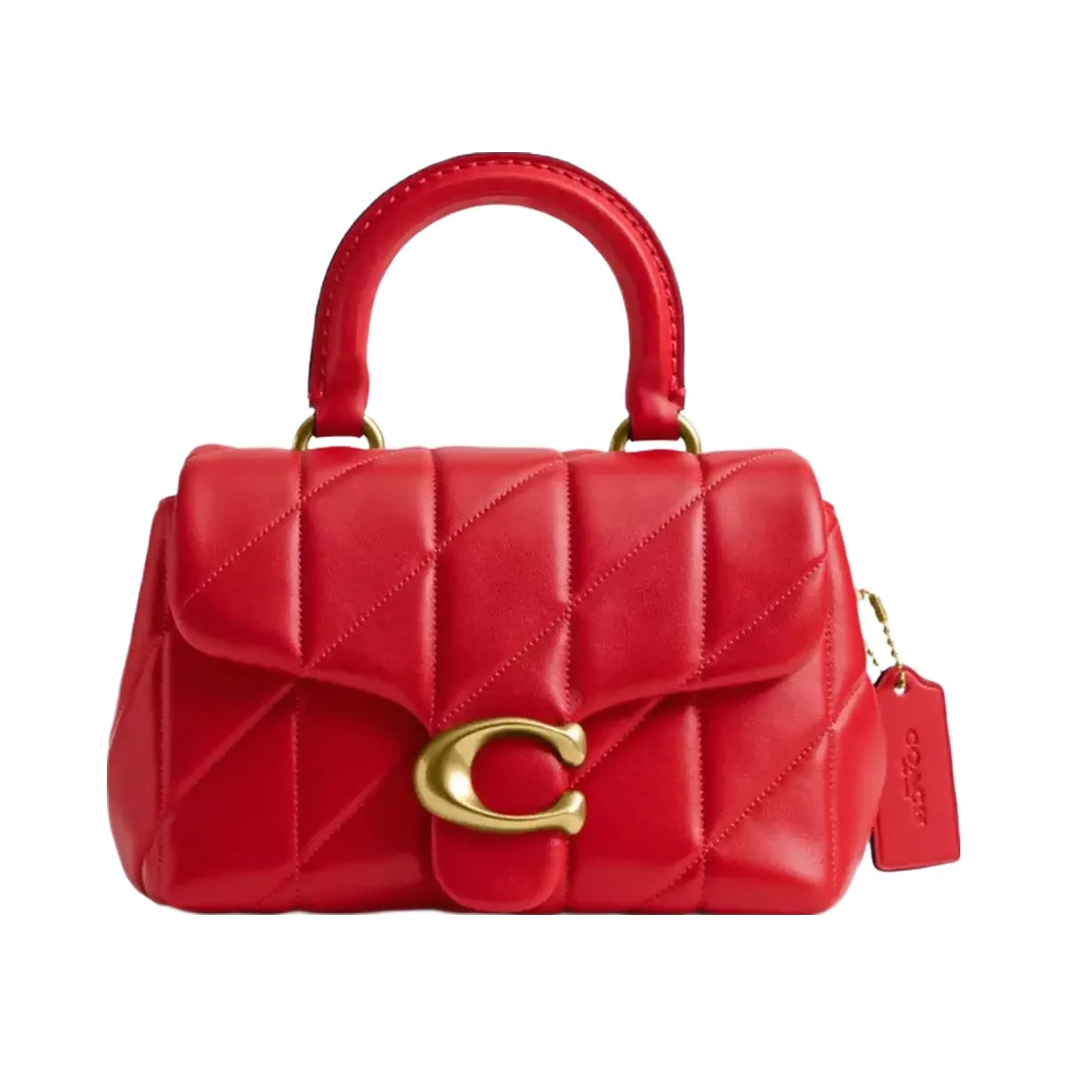 Coach Tabby Top Handle Bag With Quilting in Brass Candy Apple