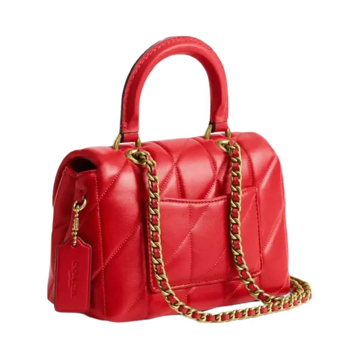 Coach Tabby Top Handle Bag With Quilting in Brass Candy Apple