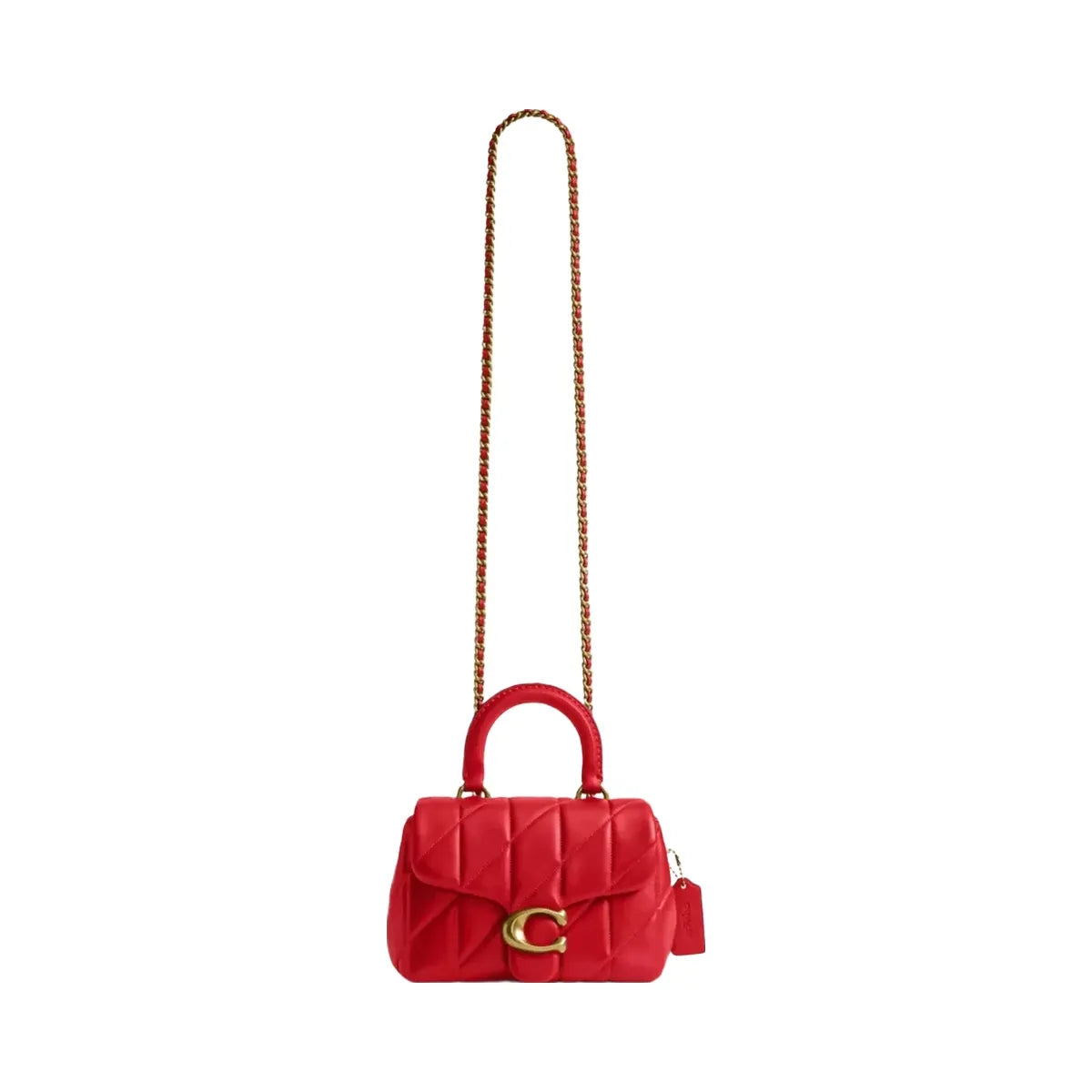 Coach Tabby Top Handle Bag With Quilting in Brass Candy Apple