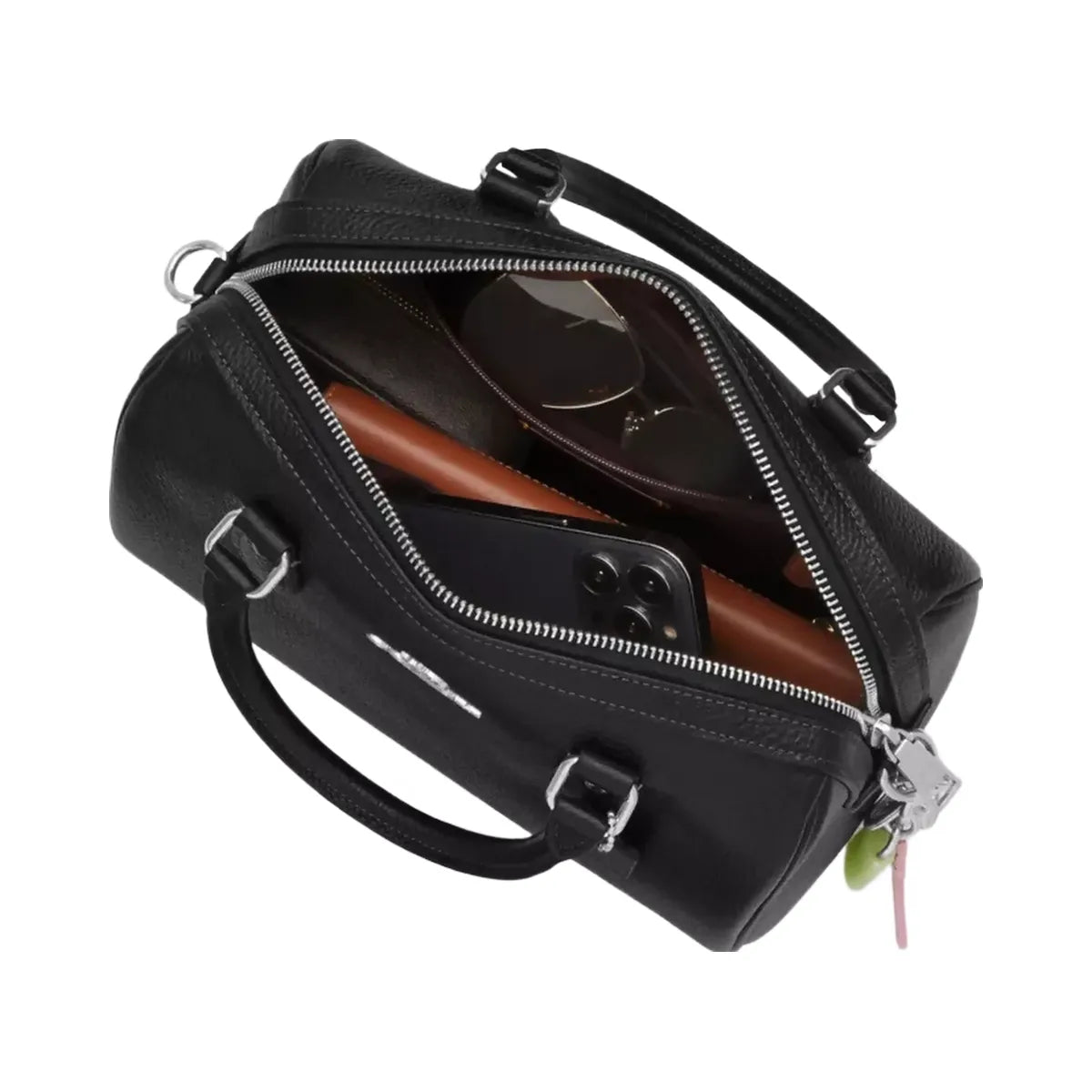 Coach Rowan Satchel Bag in Silver Black