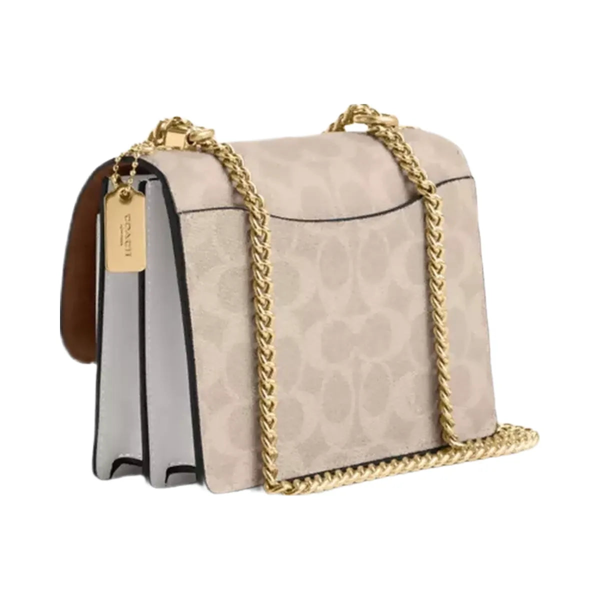 Coach Mini Klare Crossbody Bag In Signature Canvas in Gold Sand Chalk