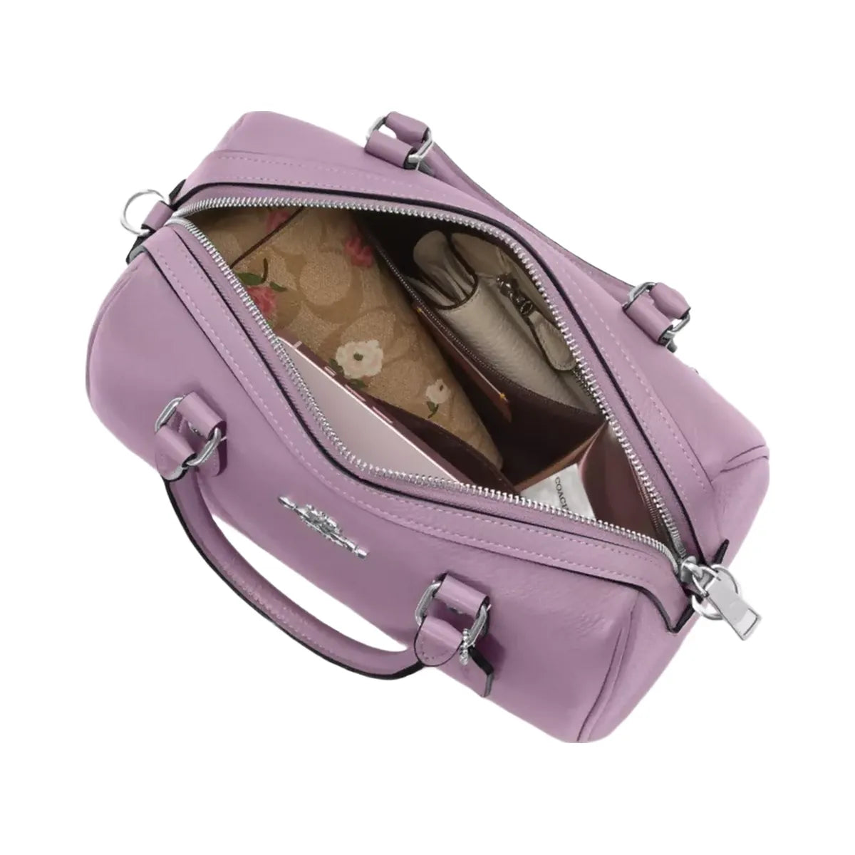 Coach Rowan Satchel Bag in Silver Jasmine
