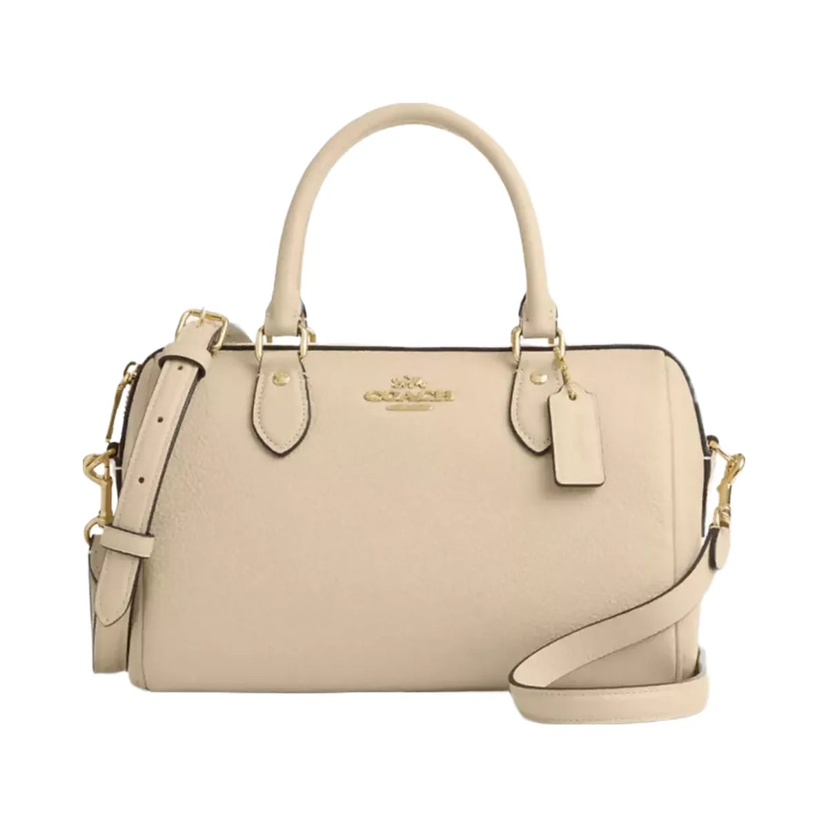 Coach Rowan Satchel Bag in Gold Ivory