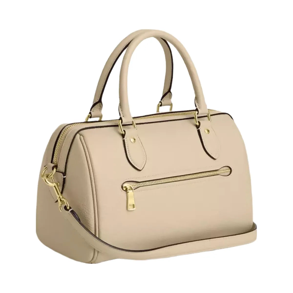Coach Rowan Satchel Bag in Gold Ivory