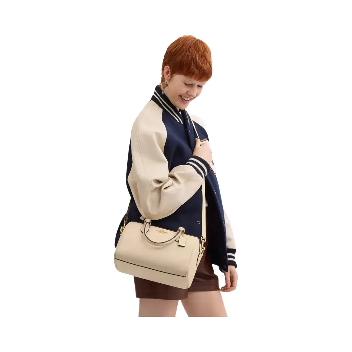 Coach Rowan Satchel Bag in Gold Ivory