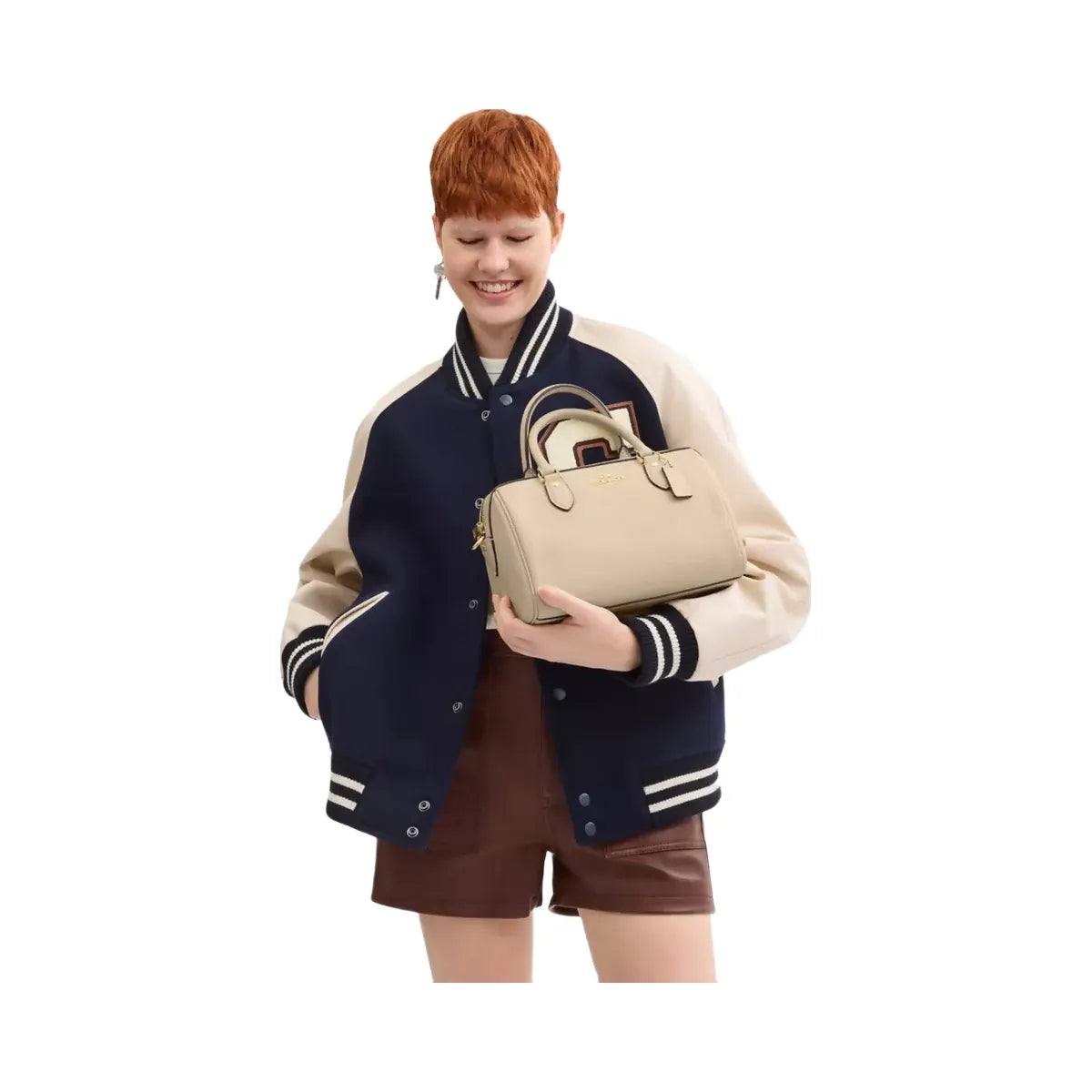 Coach Rowan Satchel Bag in Gold Ivory