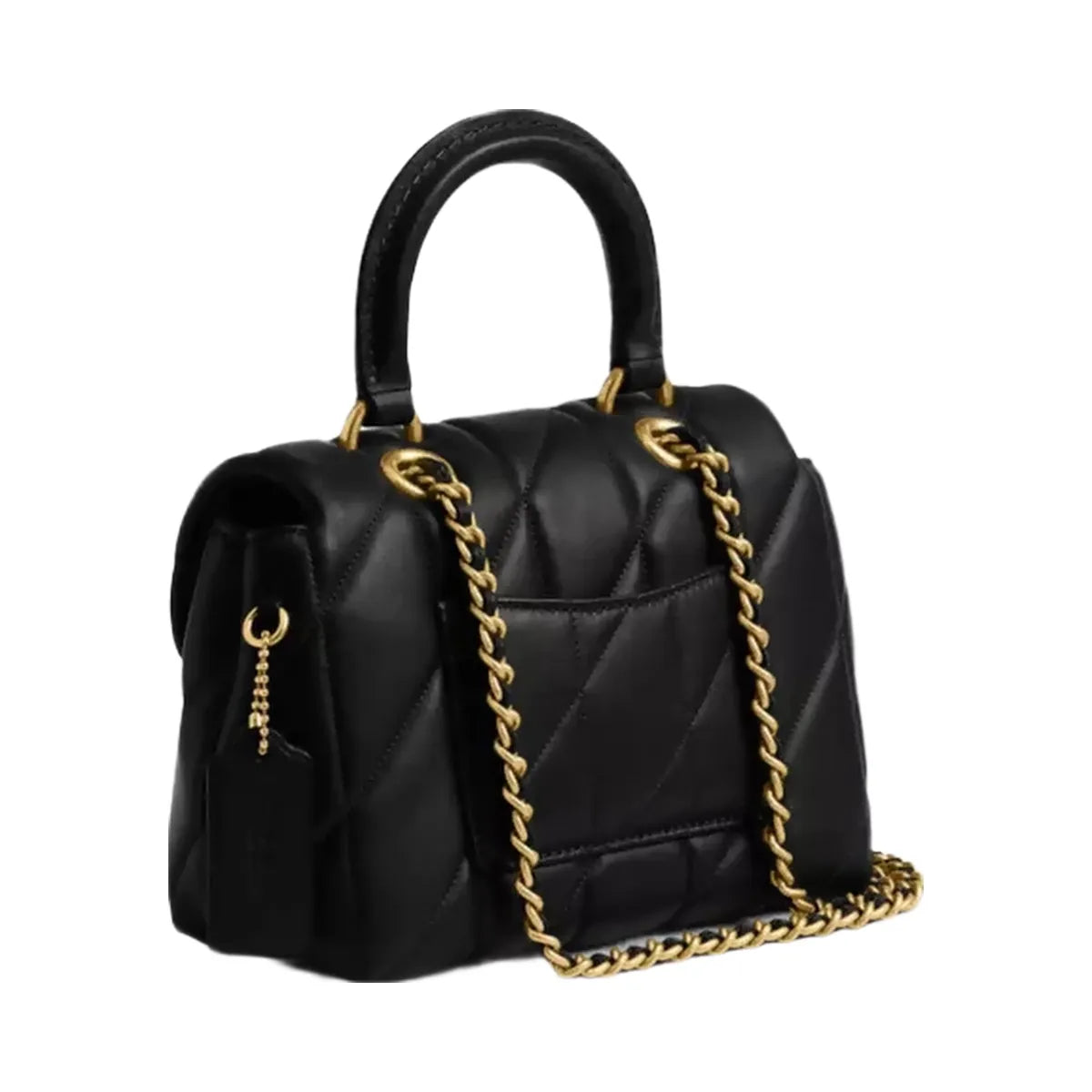 Coach Tabby Top Handle Bag With Quilting in Brass Black