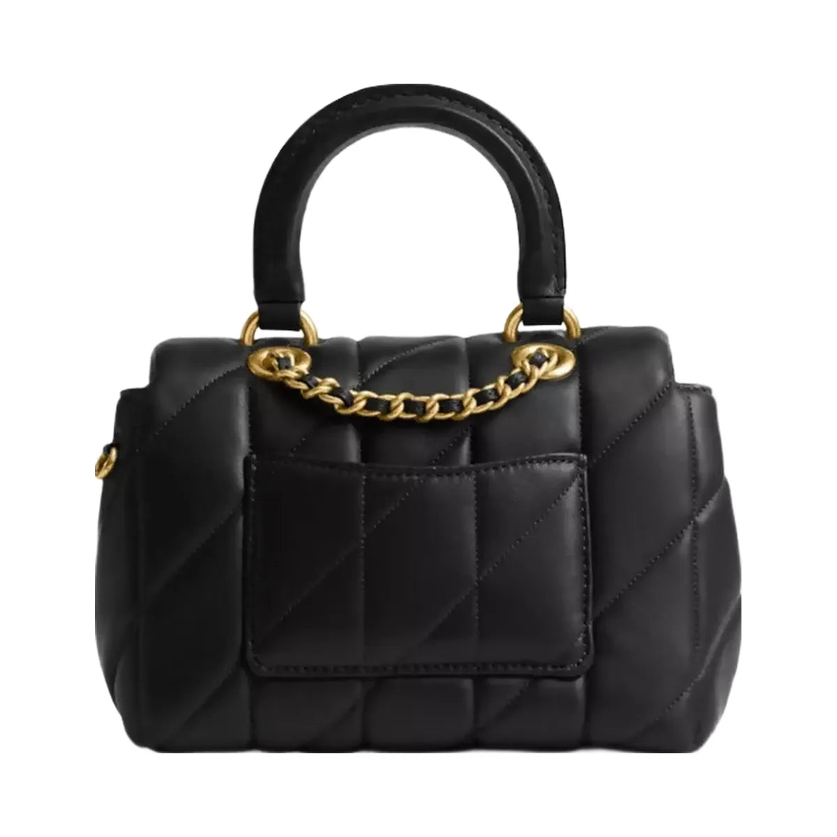 Coach Tabby Top Handle Bag With Quilting in Brass Black