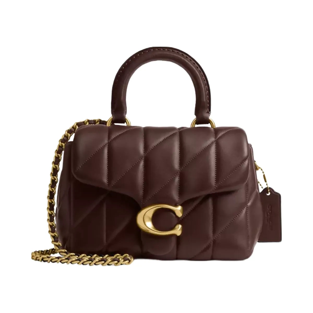 Coach Tabby Top Handle Bag With Quilting in Brass Maple