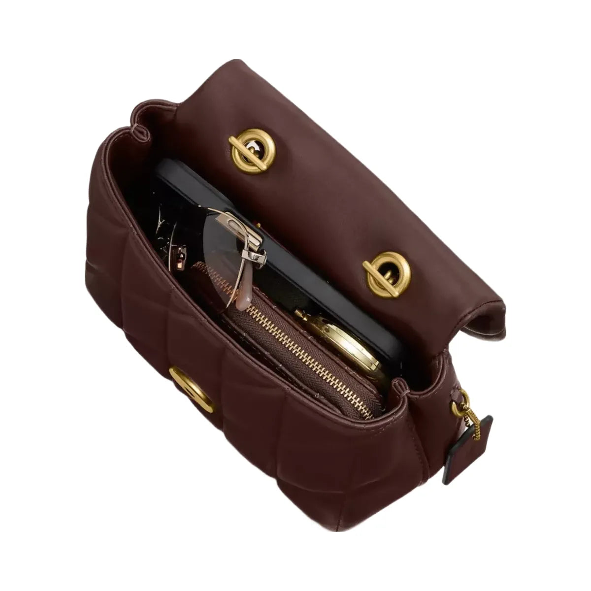Coach Tabby Top Handle Bag With Quilting in Brass Maple