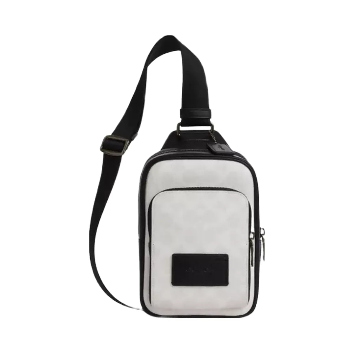 Coach Racer Sling Pack In Signature Canvas in Gunmetal Chalk Black