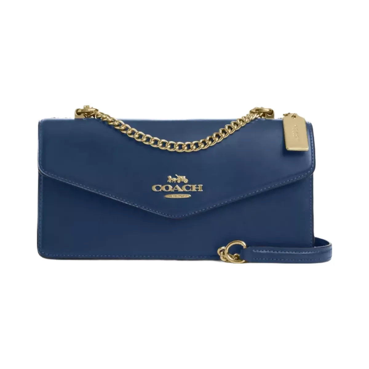 Coach Klare Envelope Crossbody Bag in Gold Deep Blue