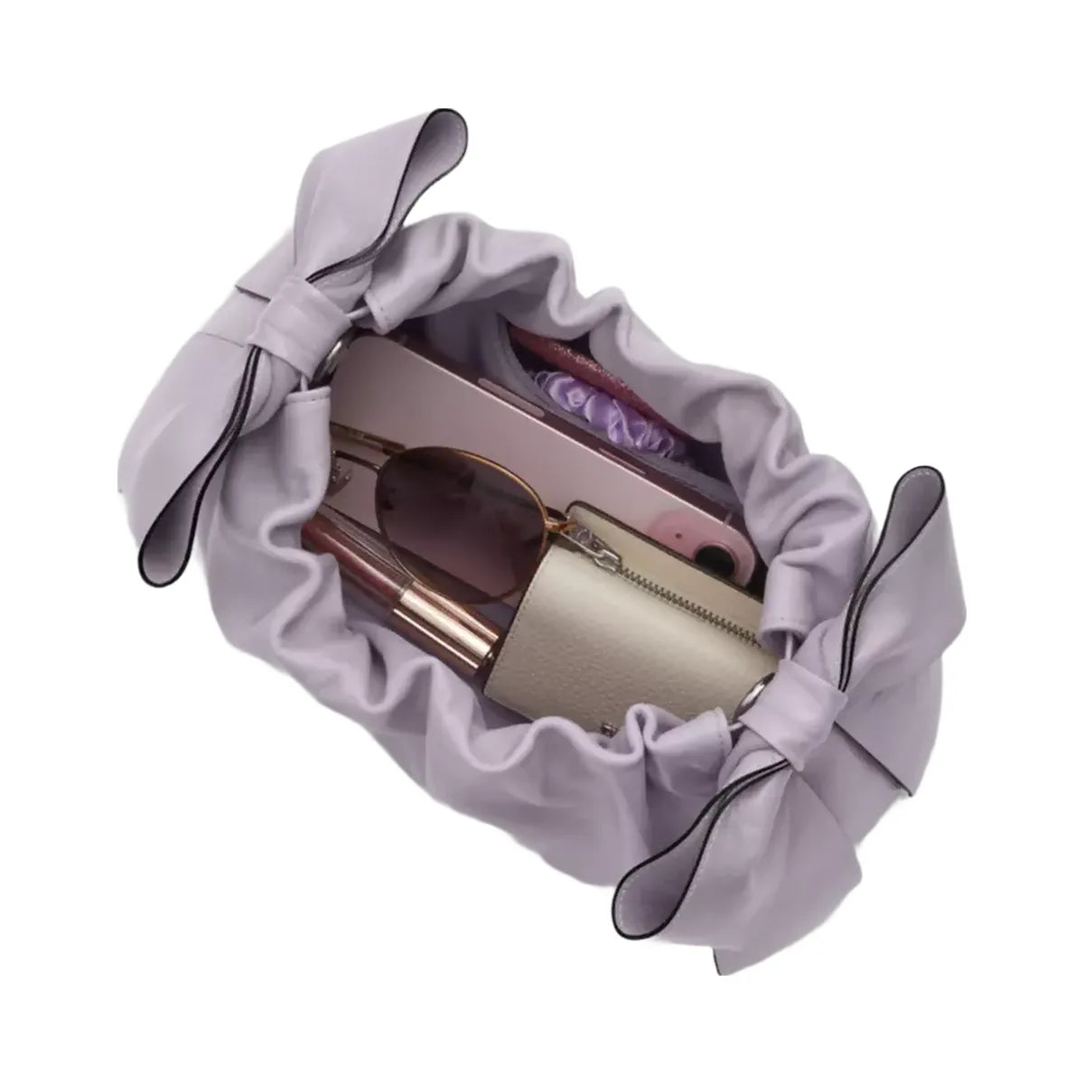 Coach Faye Shoulder Bag With Bows in Silver Light Amethyst