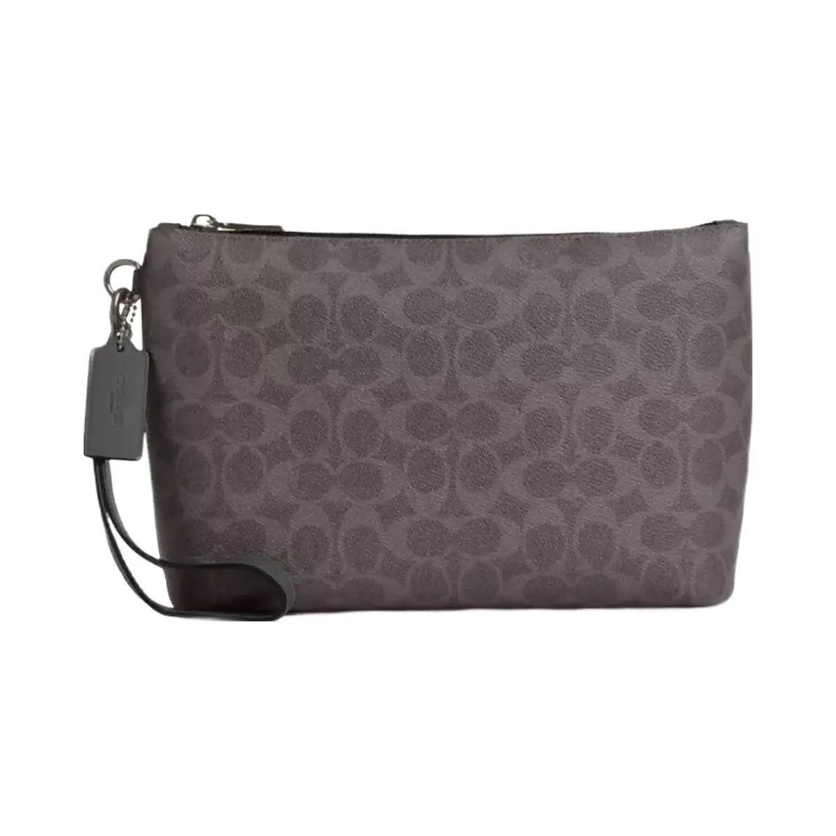 Coach Pouch In Signature Canvas in Gunmetal Grey Charcoal
