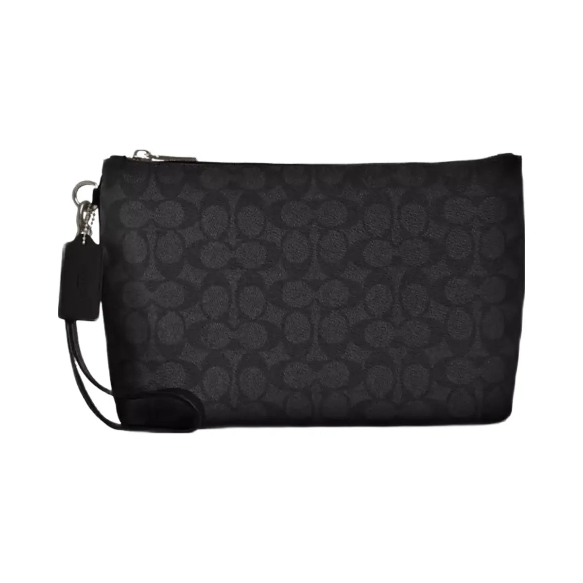 Coach Pouch In Signature Canvas in Gunmetal Charcoal Black