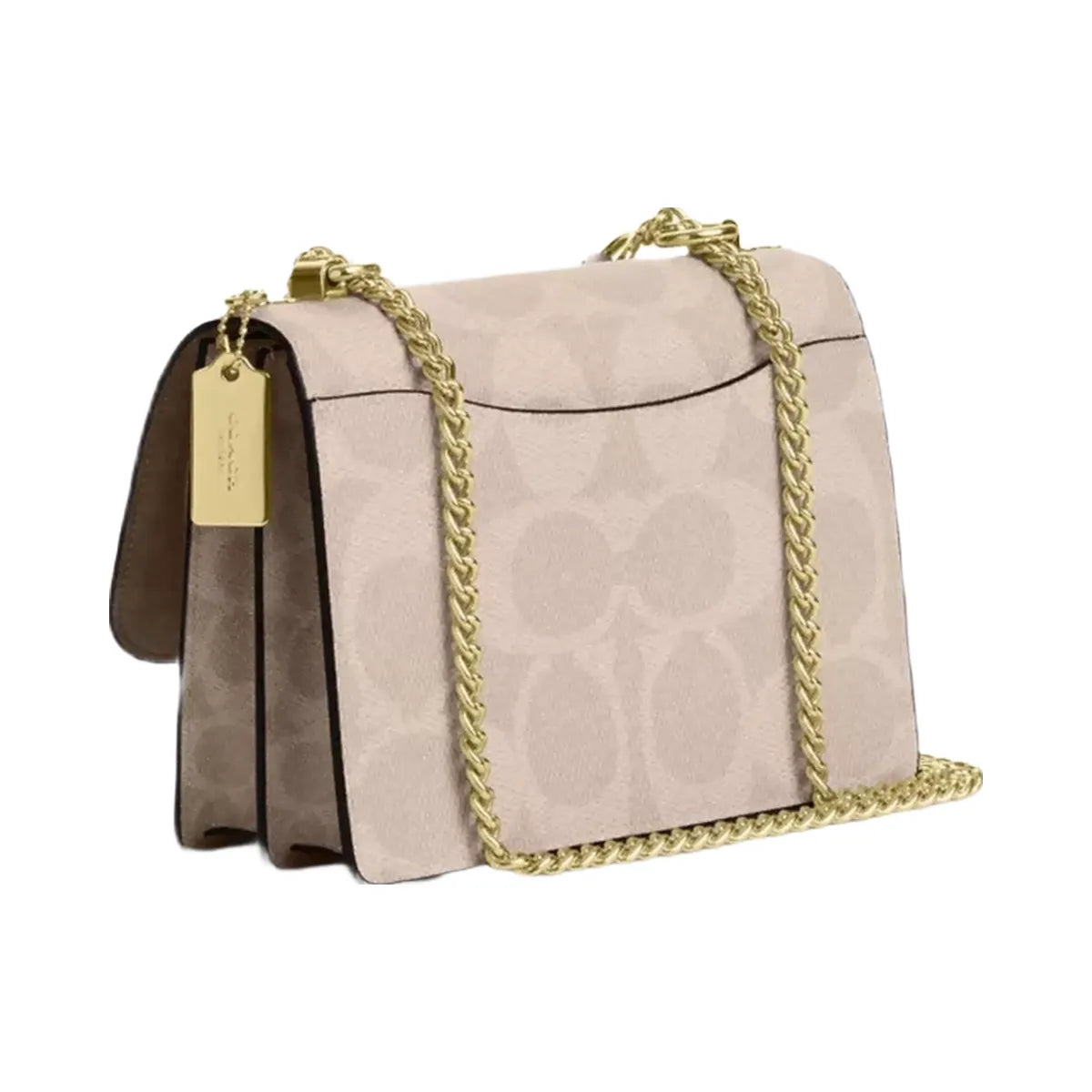 Coach Klare Crossbody Bag In Blocked Signature Canvas in Gold Sand Tan