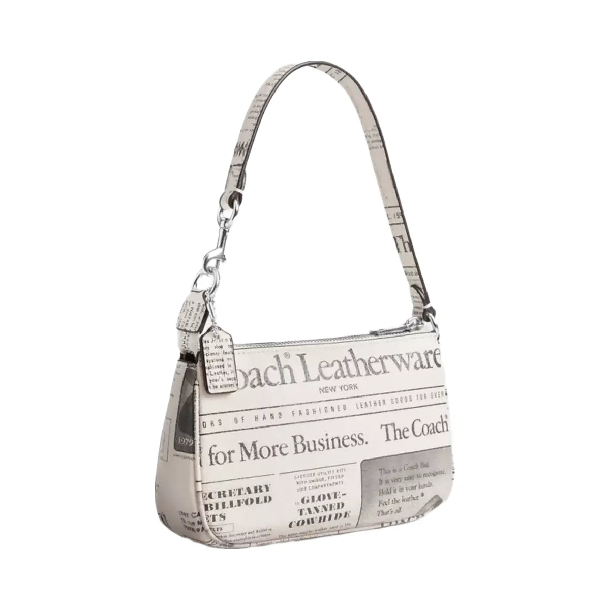 Coach Nolita 19 With Newspaper Print in Silver Chalk Multi