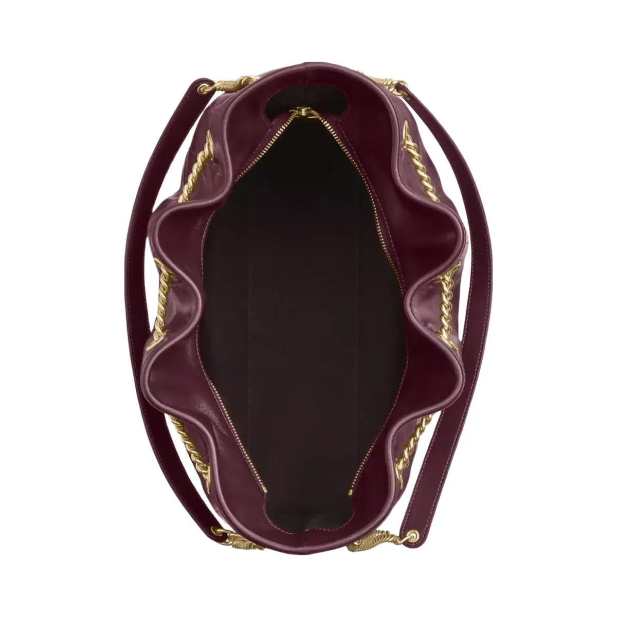 Coach Evelyn Large Shoulder Bag With Quilting in Gold Dark Wine