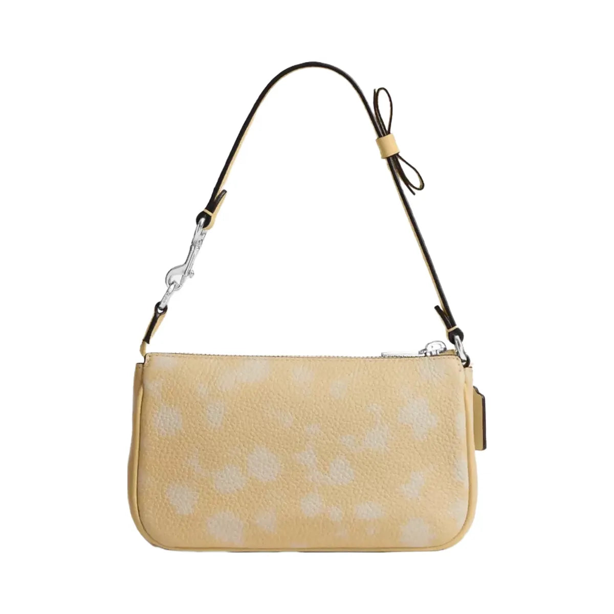 Coach Nolita 19 With Floral Print And Bow in Silver Washed Yellow